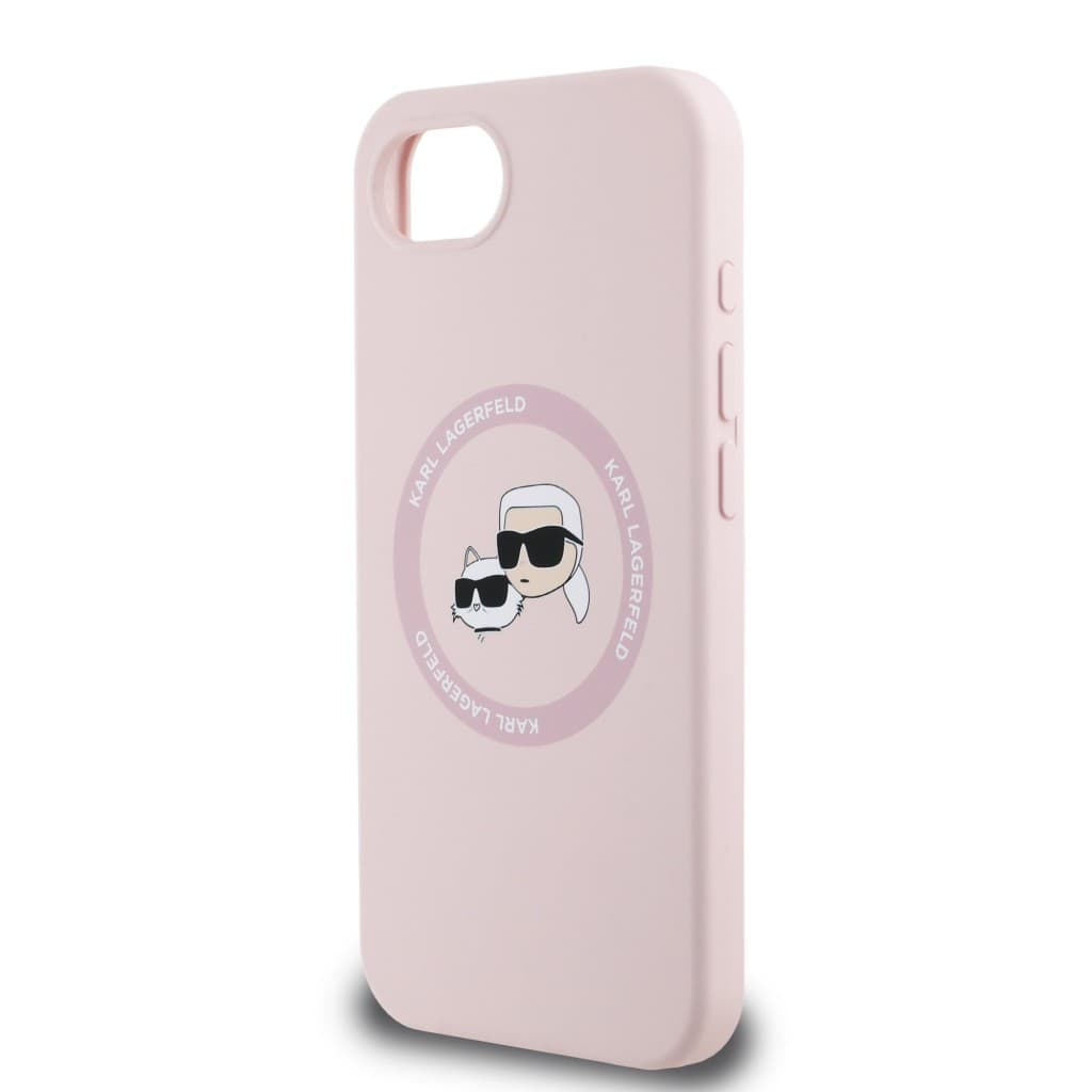 Zadní kryt Karl Lagerfeld Liquid Silicone K&amp;CH Heads MagSafe pro iPhone 16e Pink - náhled 5