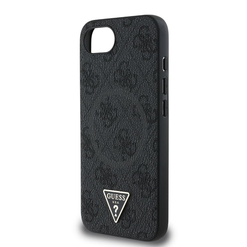 Zadní kryt Guess PU 4G Strass Triangle Metal Logo pro iPhone 16e Black - náhled 5