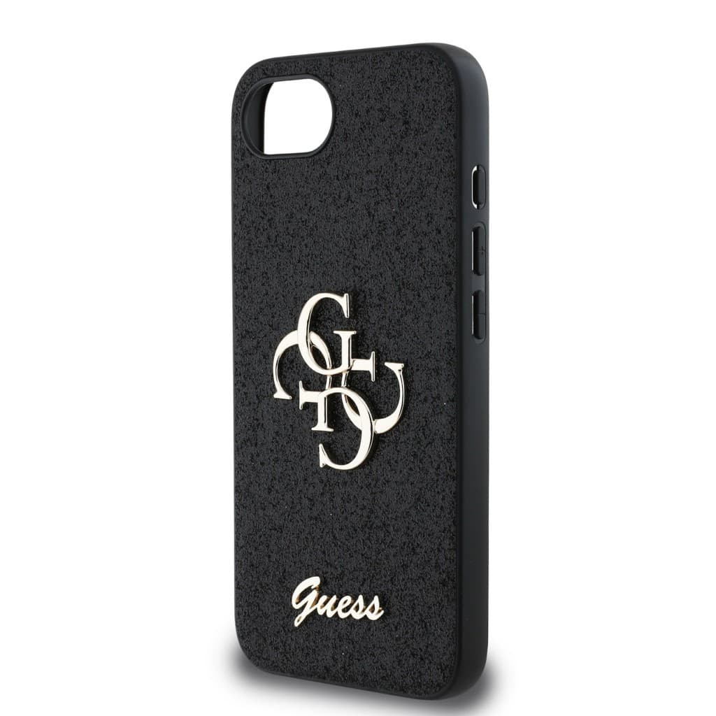 Zadní kryt Guess PU Fixed Glitter 4G Metal Logo pro iPhone 16e Black - náhled 5