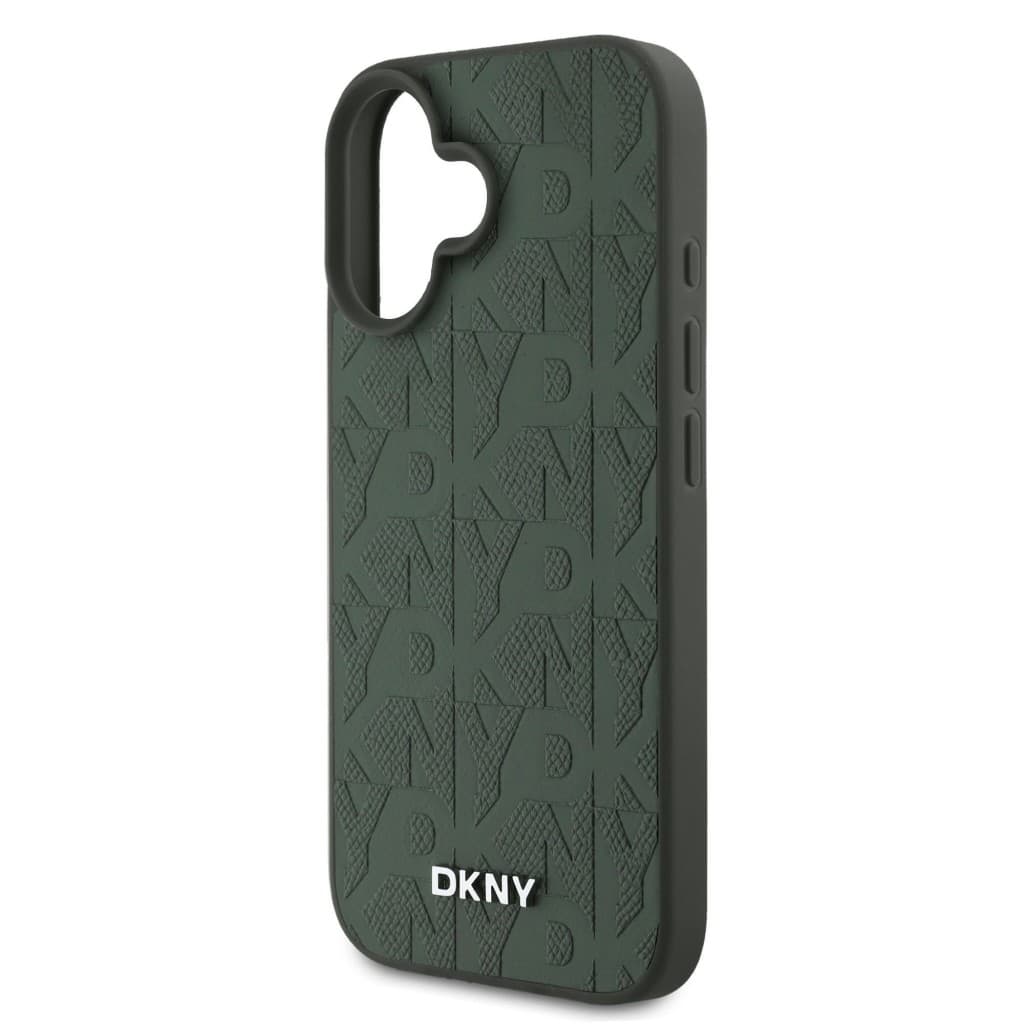 Zadní kryt DKNY PU Leather Grid Pattern Magsafe pro iPhone 16 Green - náhled 5