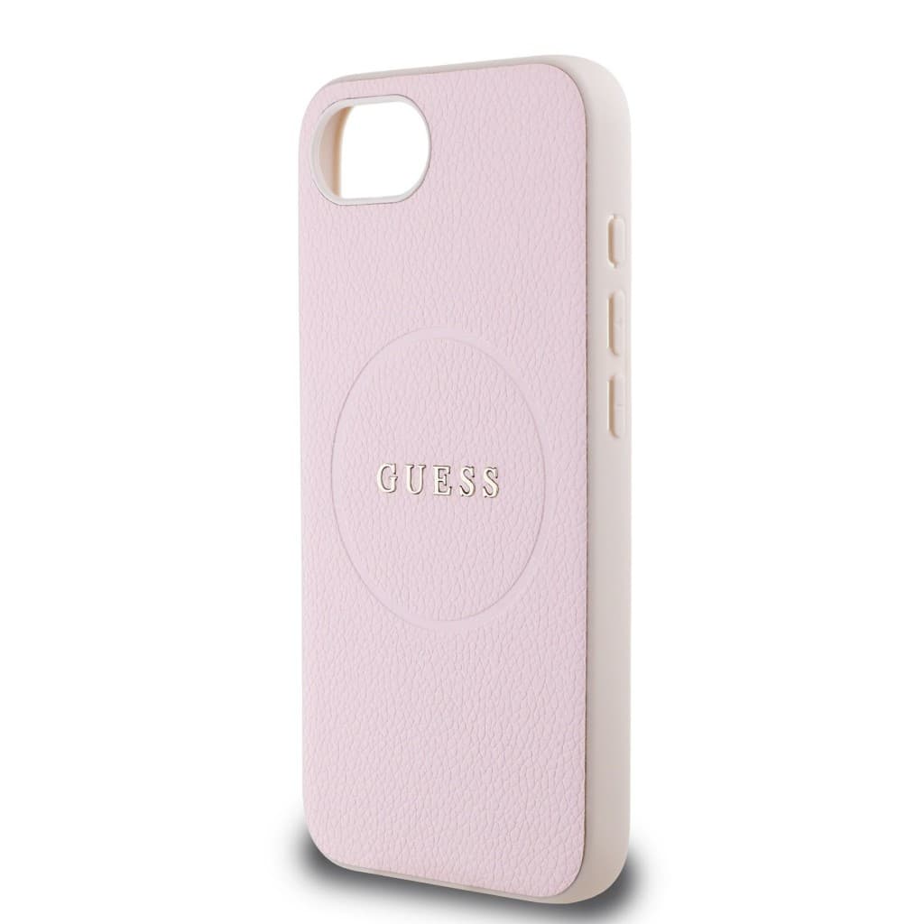 Zadní kryt Guess PU Grained Classic Logo MagSafe pro iPhone 16e Pink - náhled 5