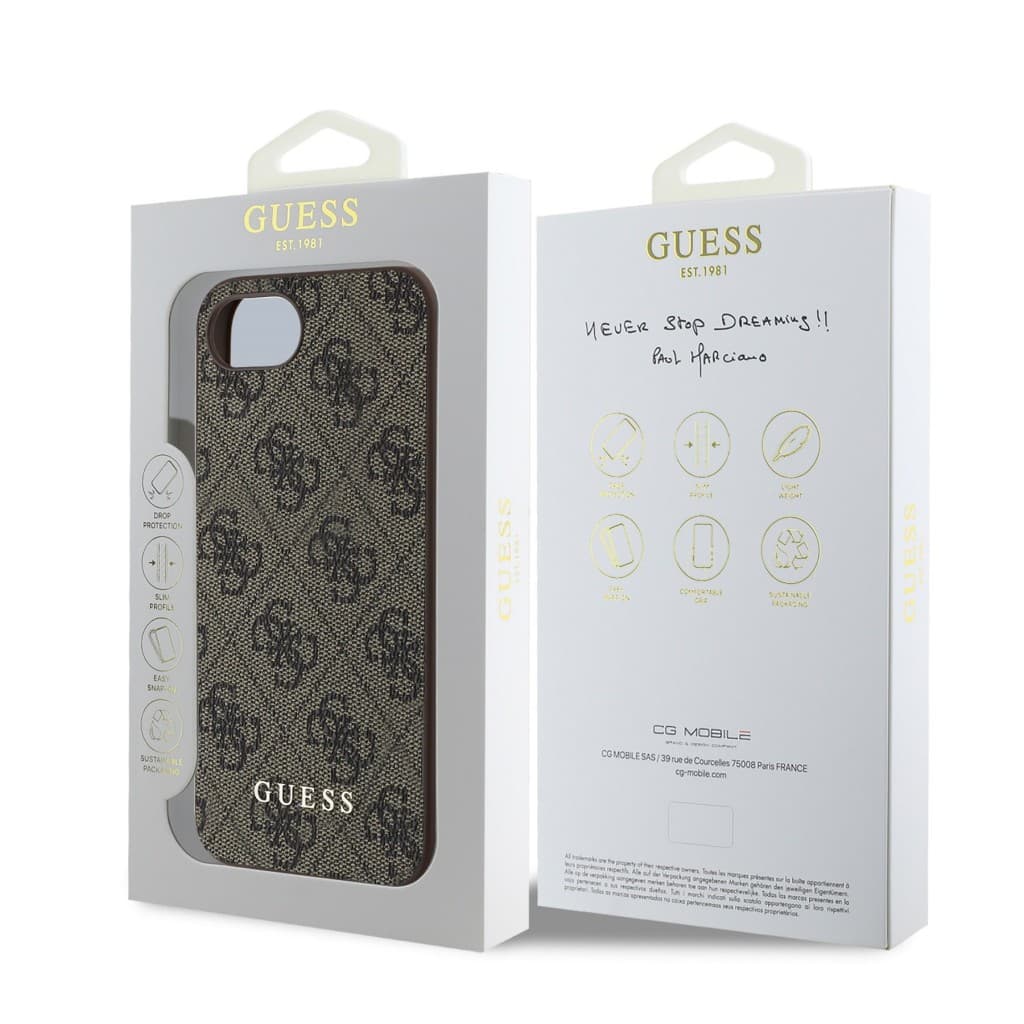 Zadní kryt Guess 4G Charm pro iPhone 16e Tone on Tone Brown - náhled 5