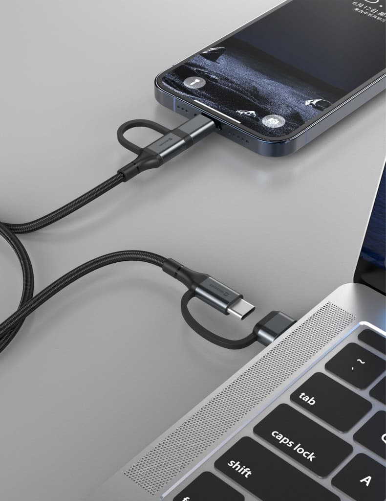Datový kabel Swissten 4v1 3A 1,5 m černý - náhled 5