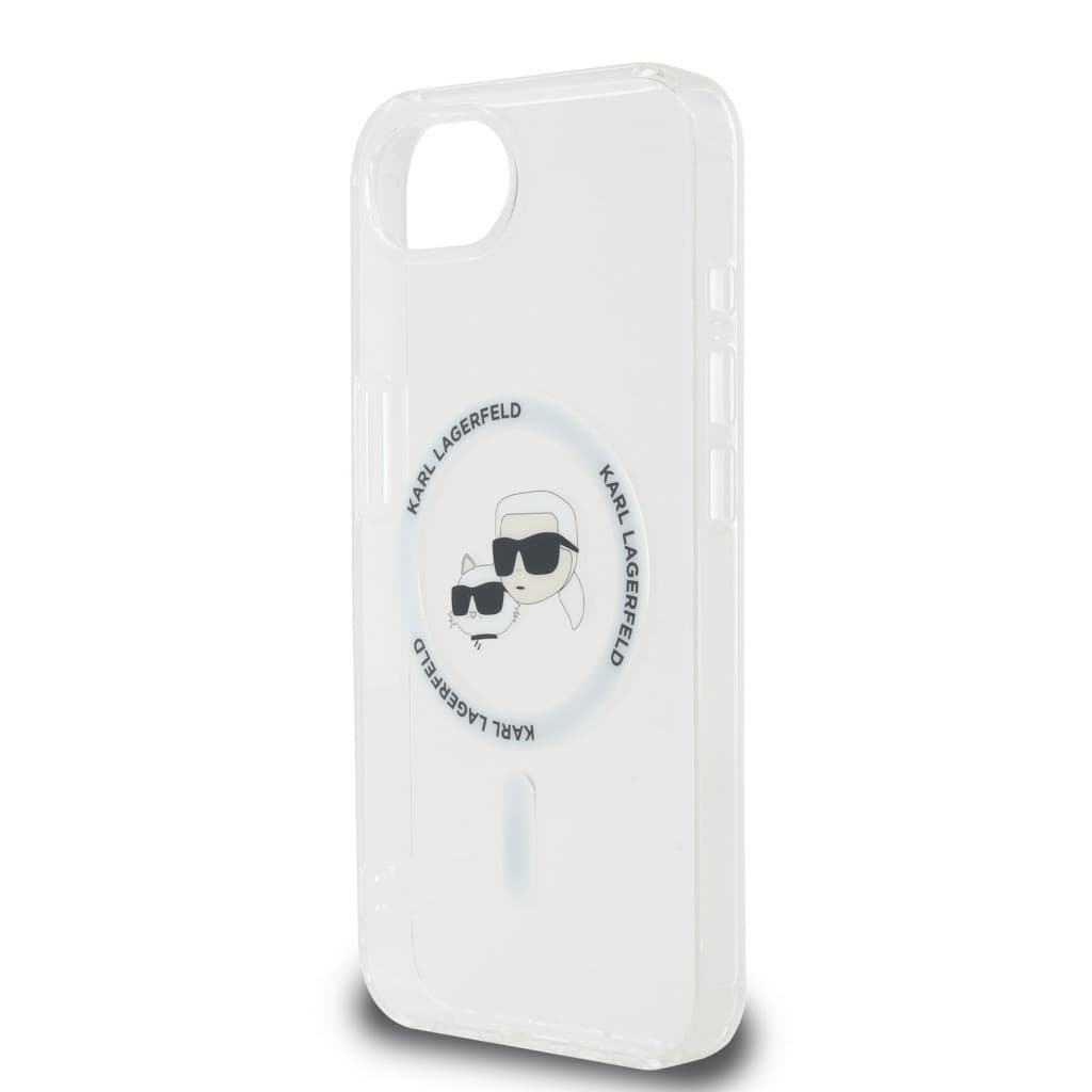Zadní kryt Karl Lagerfeld IML K&amp;CH Heads Metal Frame MagSafe pro iPhone 16e Transparent - náhled 5