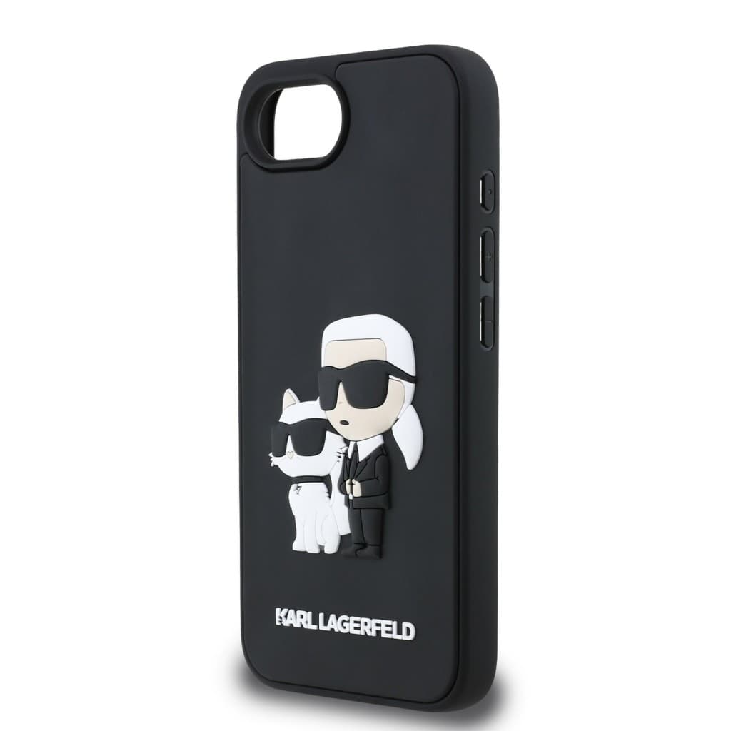 Zadní kryt Karl Lagerfeld 3D Rubber Karl and Choupette pro iPhone 16e Black - náhled 5