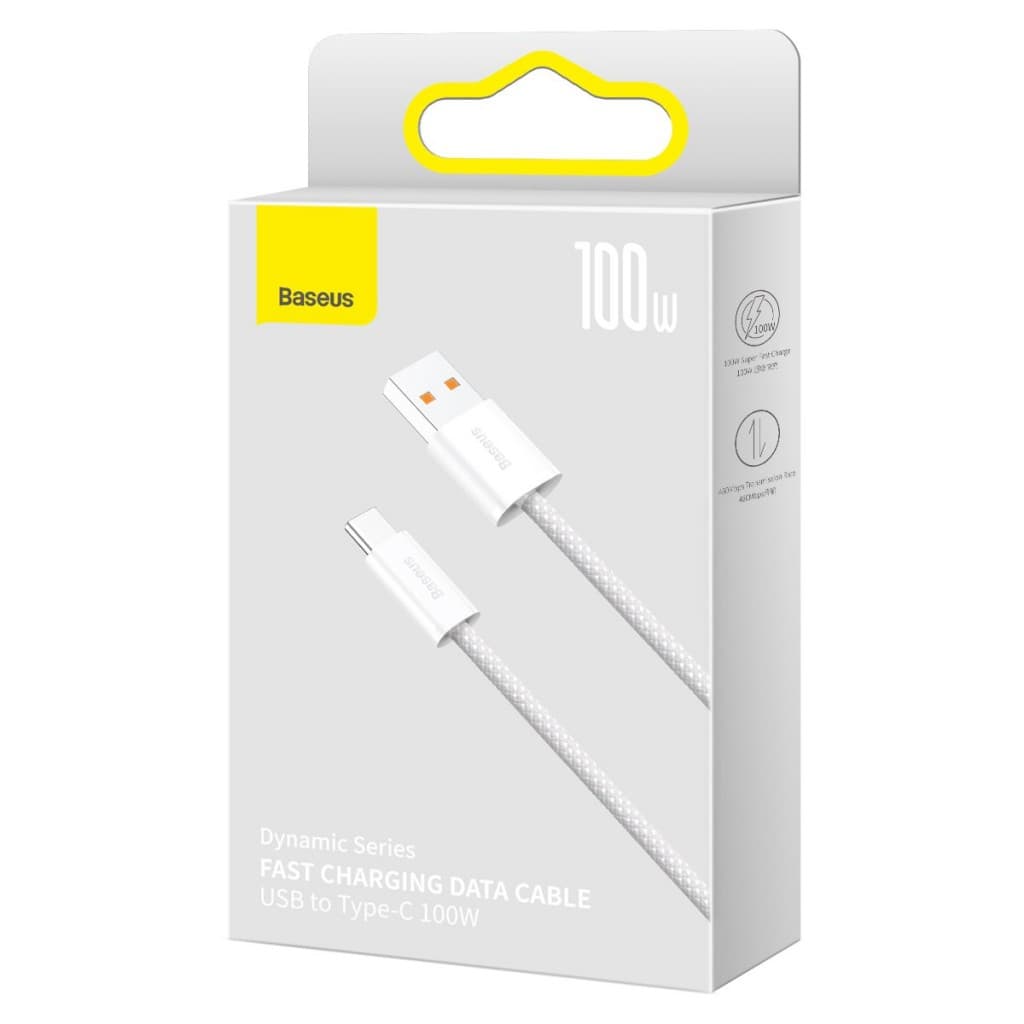 Datový kabel Baseus Dynamic Series Fast Charging USB-A - USB-C 100W 2m White - náhled 5