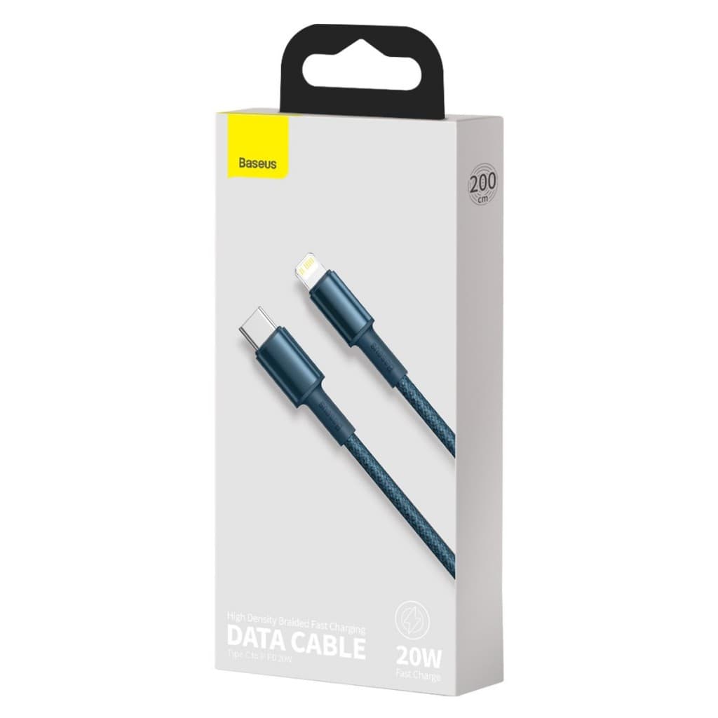 Datový kabel Baseus High Density Braided Series Fast Charging USB-C - Lightning 20W 2m Blue - náhled 5