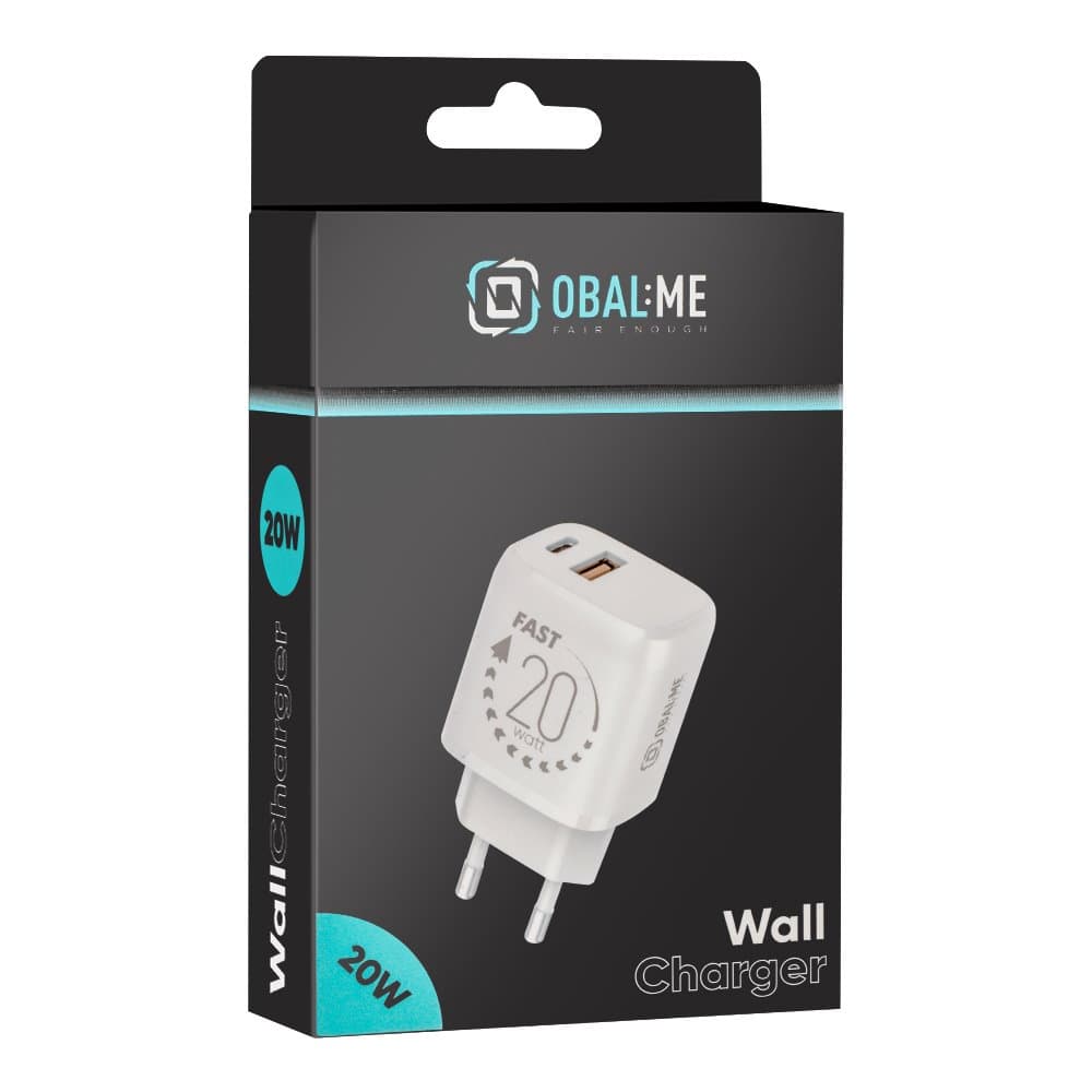 Adaptér OBAL:ME USB-A + USB-C 20W White - náhled 5
