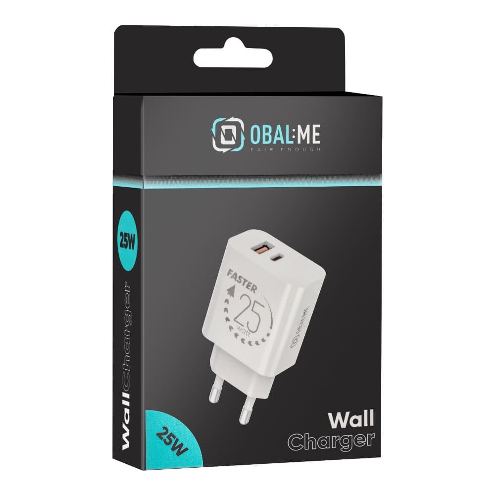 Adaptér OBAL:ME USB-A + USB-C 25W White - náhled 5