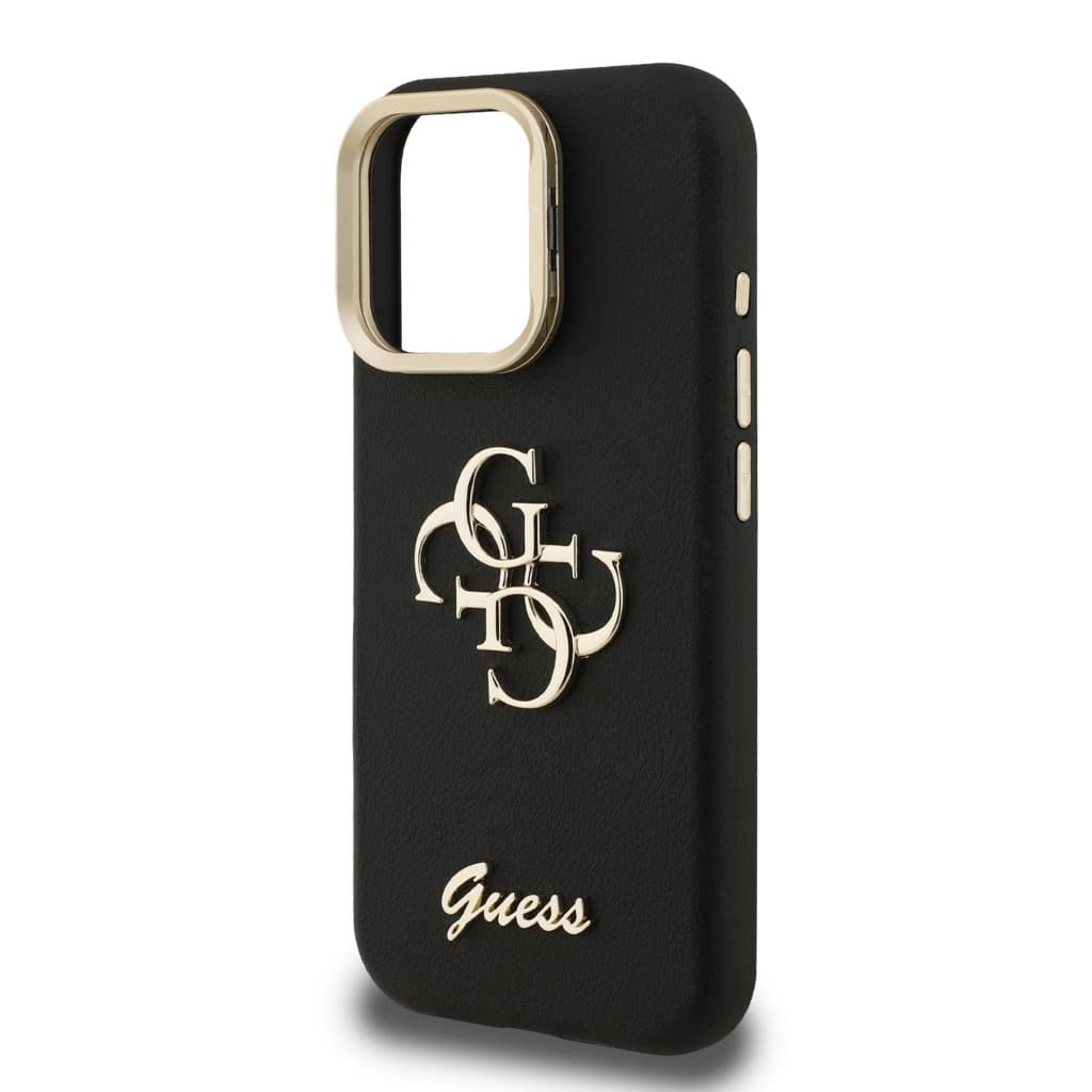 Zadní kryt Guess PU Grained 4G Logo Stand Camera Frame pro iPhone 15 Pro Black - náhled 5