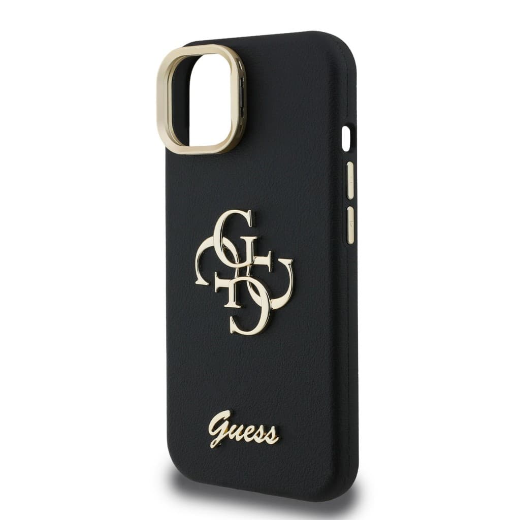 Zadní kryt Guess PU Grained 4G Logo Stand Camera Frame pro iPhone 13 Black - náhled 5