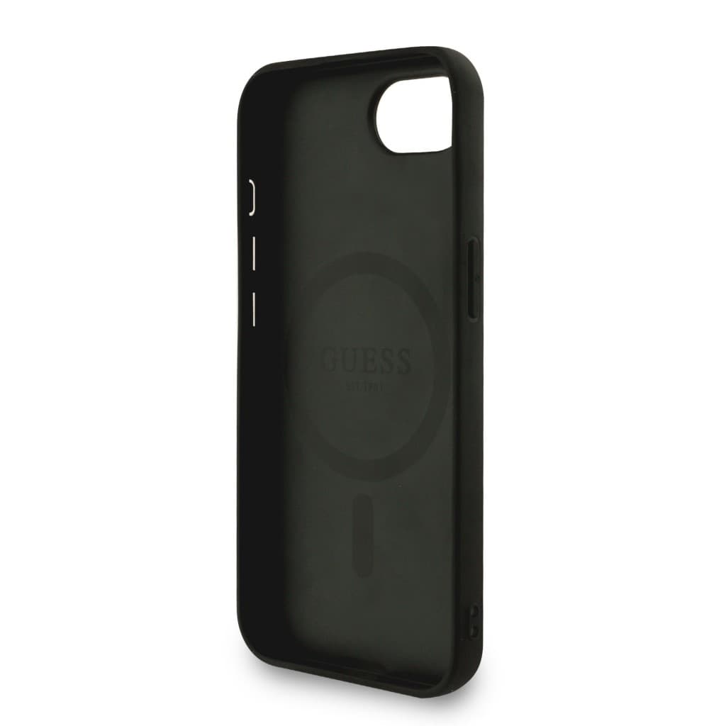 Zadní kryt Guess PU Leather 4G Colored Ring Strap MagSafe pro iPhone 16e Black - náhled 5