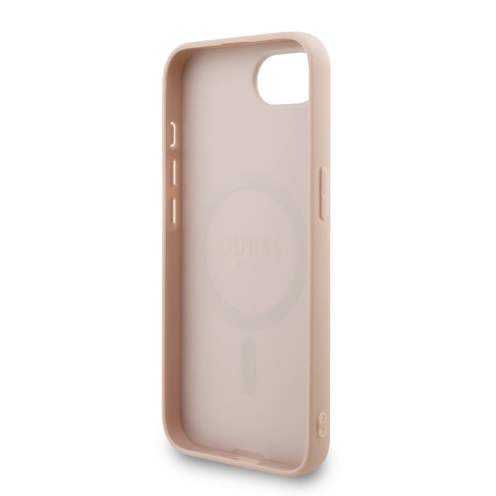Zadní kryt Guess PU Leather 4G Colored Ring Strap MagSafe pro iPhone 16e Pink - náhled 5
