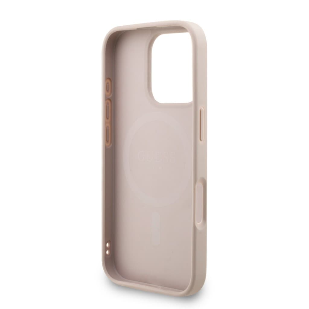 Zadní kryt Guess PU Leather 4G Colored Ring Strap MagSafe pro iPhone 16 Pro Pink - náhled 5
