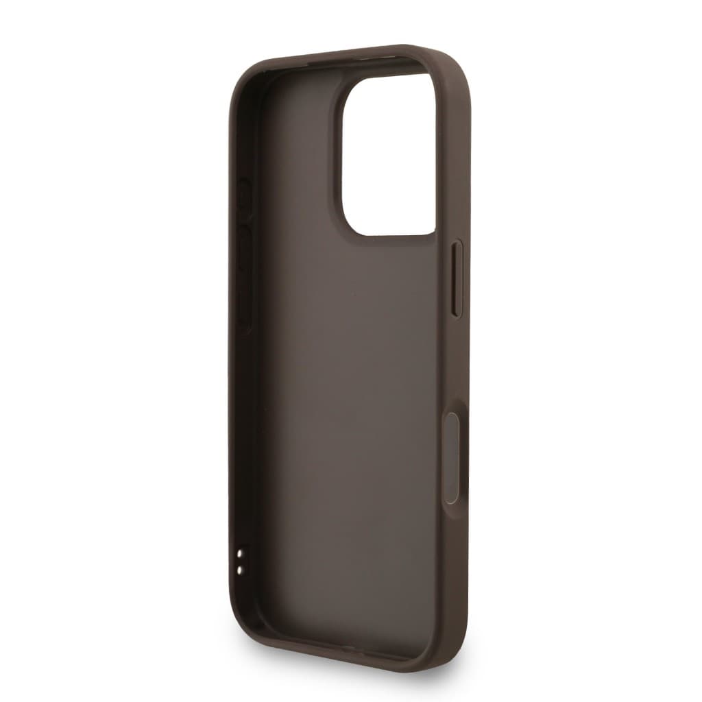 Zadní kryt Guess PU 4G Metal Logo Strap pro iPhone 16 Pro Brown - náhled 5