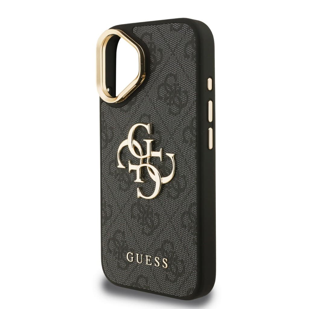 Zadní kryt Guess PU 4G Metal Logo Stand Camera Frame pro iPhone 16 Black - náhled 5