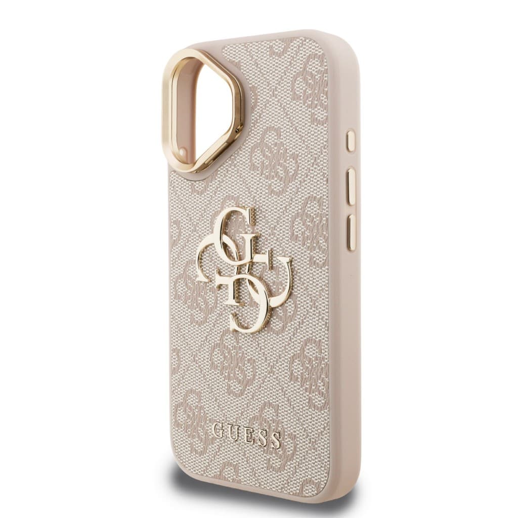 Zadní kryt Guess PU 4G Metal Logo Stand Camera Frame pro iPhone 16 Pink - náhled 5