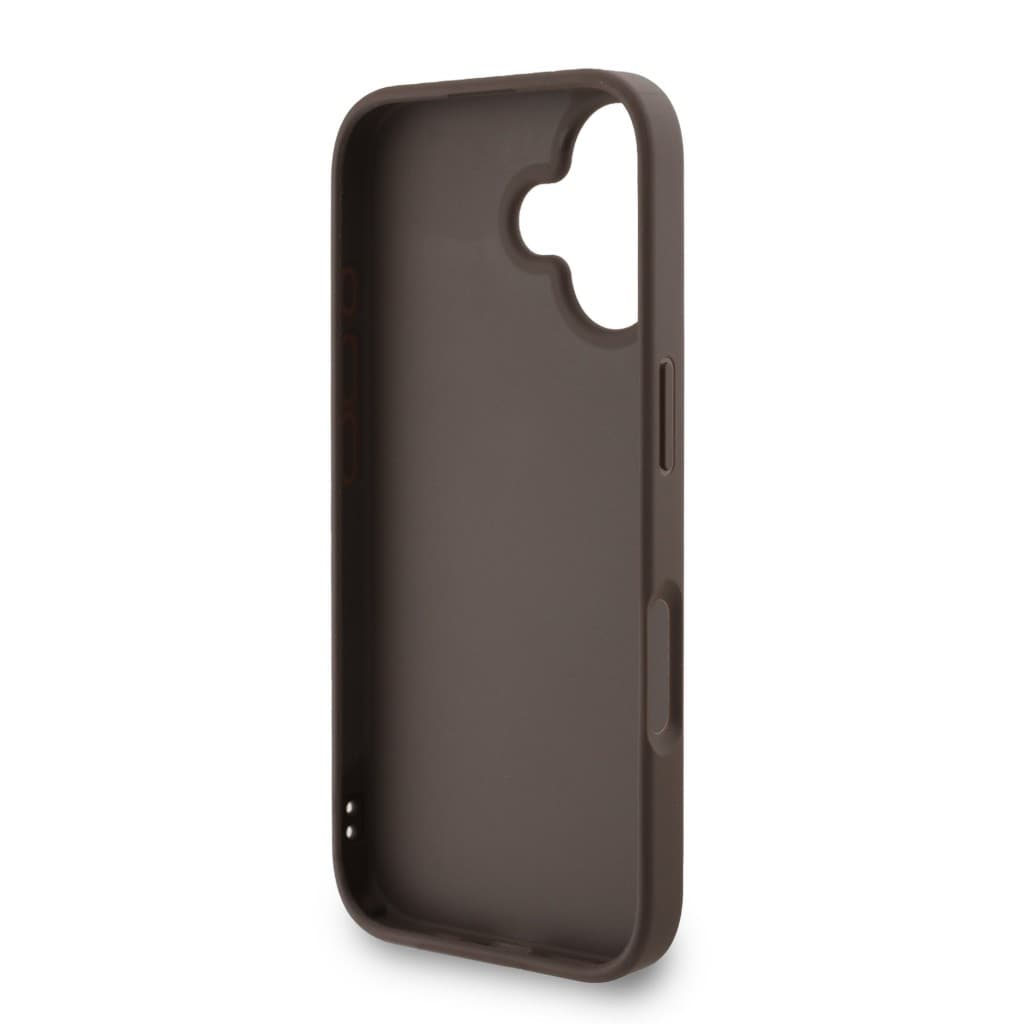 Zadní kryt Guess PU 4G Metal Logo Strap pro iPhone 16 Brown - náhled 5