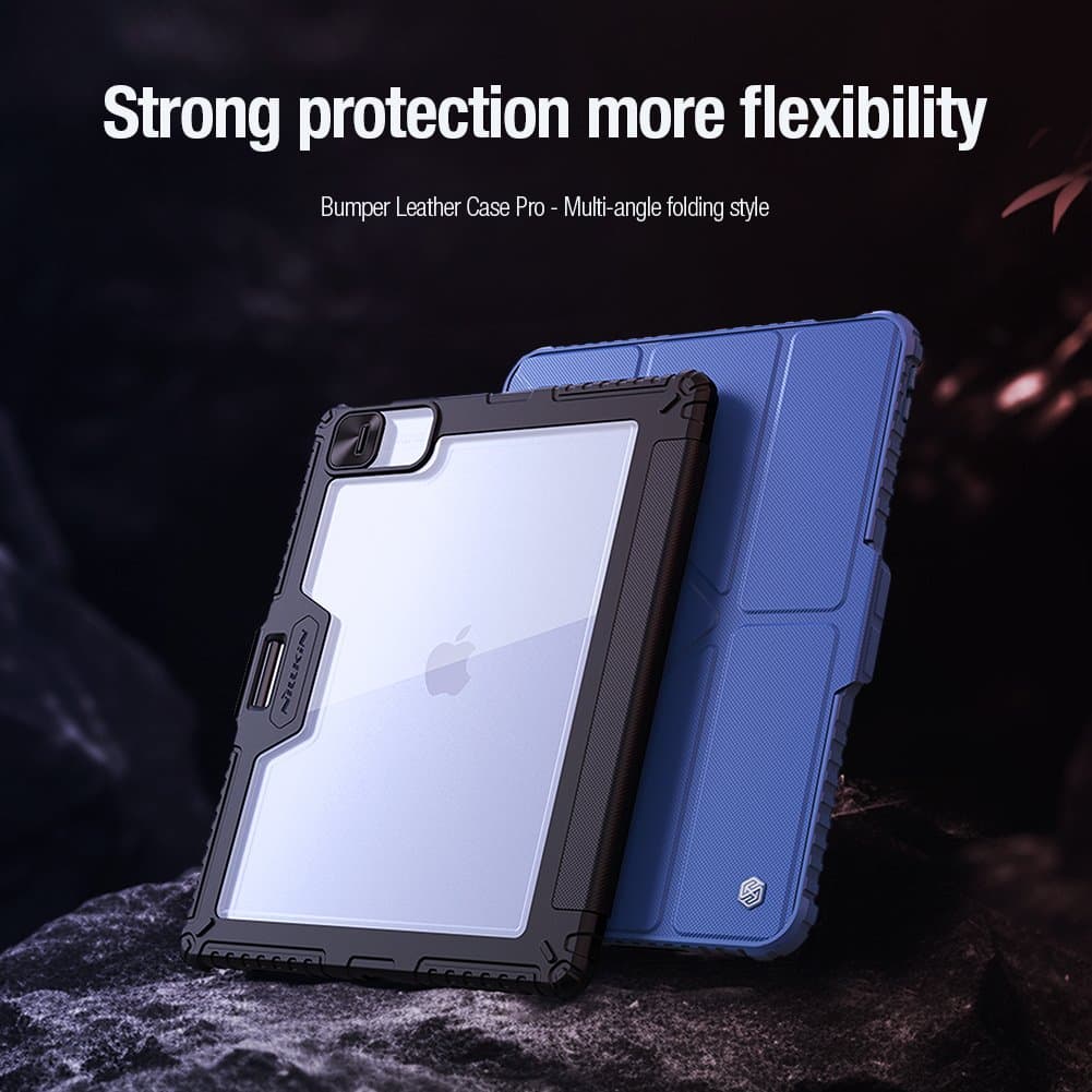 Pouzdro Nillkin Bumper PRO Protective Stand Multi-angle pro iPad Pro 12.9 2020/2021/2022/ Air 13 2024/2025 Sapphire Blue - náhled 5