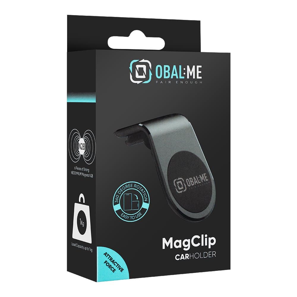 Magnetický držák do auta OBAL:ME MagClip Black - náhled 5