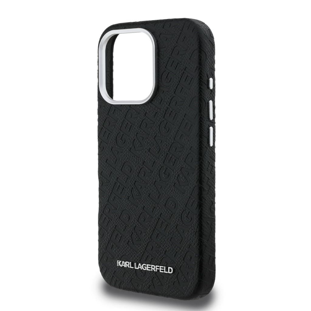 Zadní kryt Karl Lagerfeld Grained PU Repeated Logo MagSafe pro iPhone 16 Pro Black - náhled 5