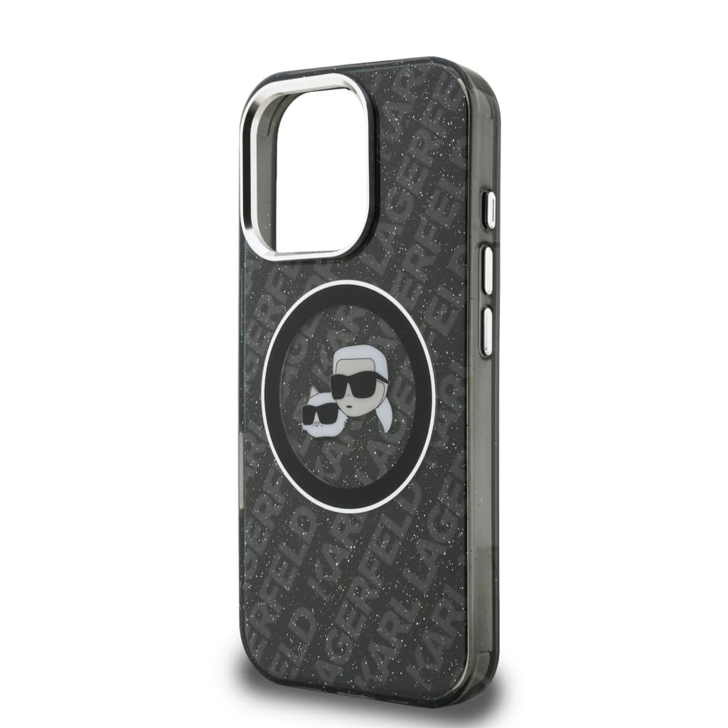 Zadní kryt Karl Lagerfeld IML K&amp;CH Heads Repeated Logo MagSafe pro iPhone 16 Pro Black - náhled 5