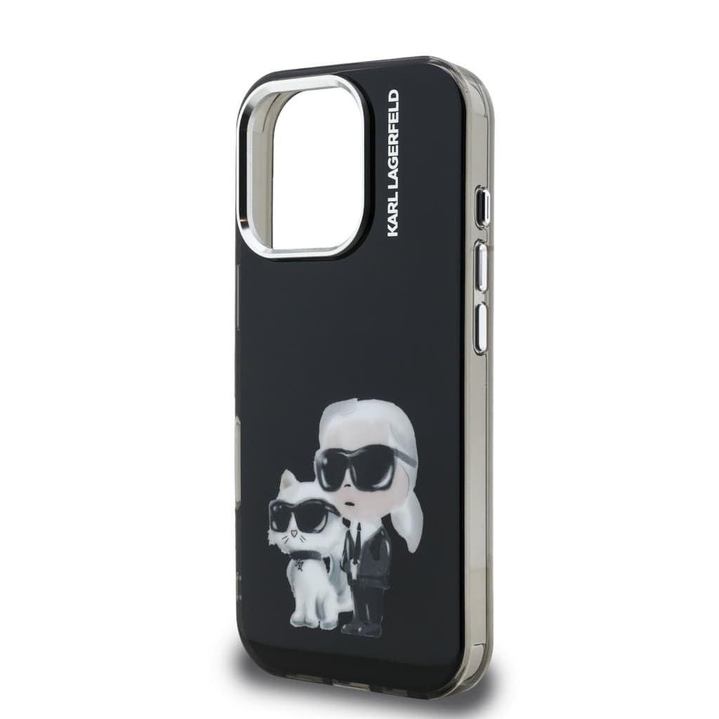 Zadní kryt Karl Lagerfeld IML Aquarelle Karl and Choupette pro iPhone 16 Pro Black - náhled 5