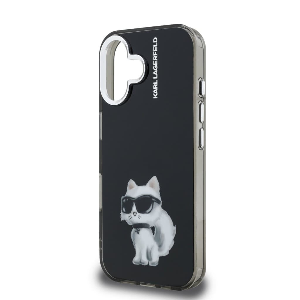 Zadní kryt Karl Lagerfeld IML Aquarelle Choupette pro iPhone 16 Black - náhled 5