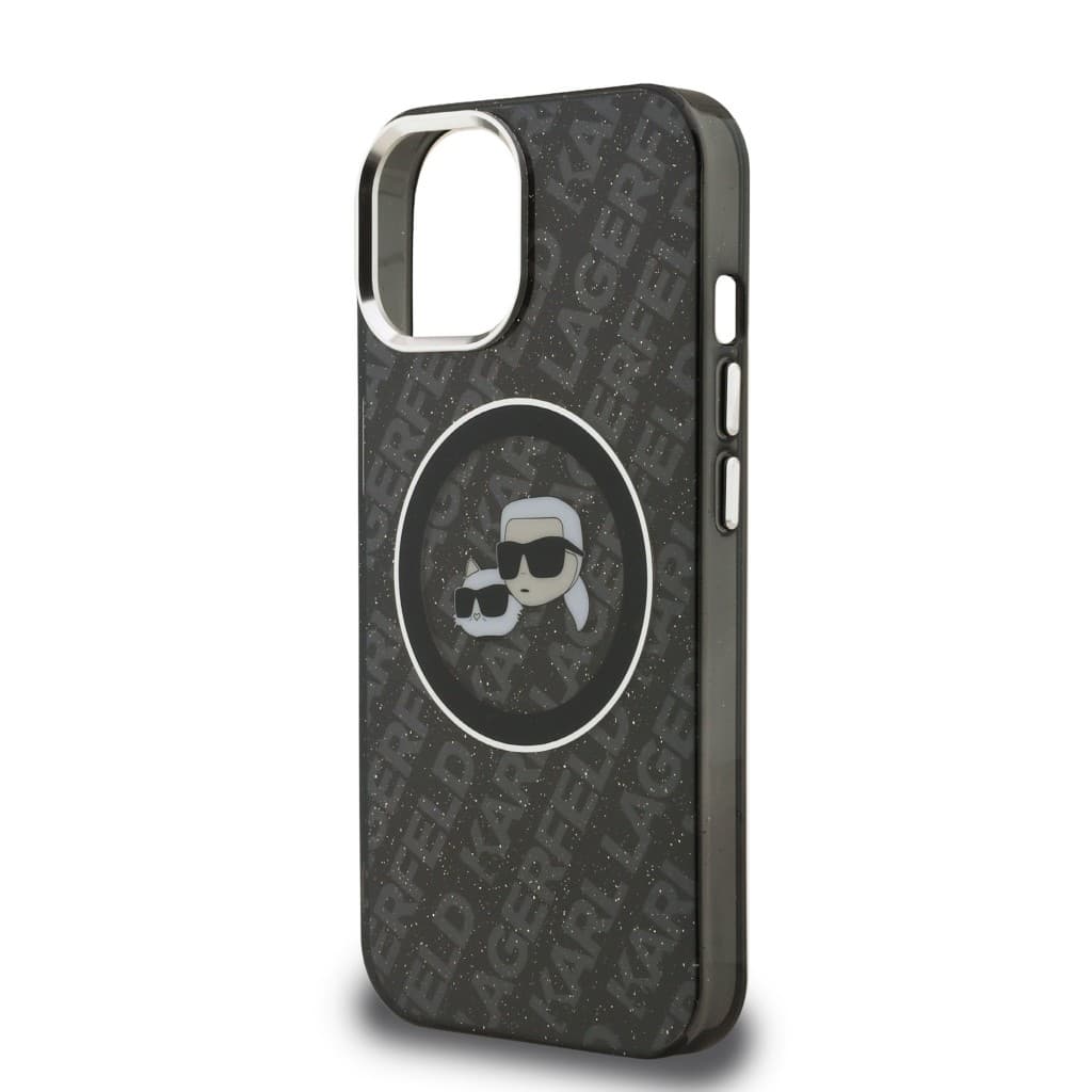 Zadní kryt Karl Lagerfeld IML K&amp;CH Heads Repeated Logo MagSafe pro iPhone 15 Black - náhled 5