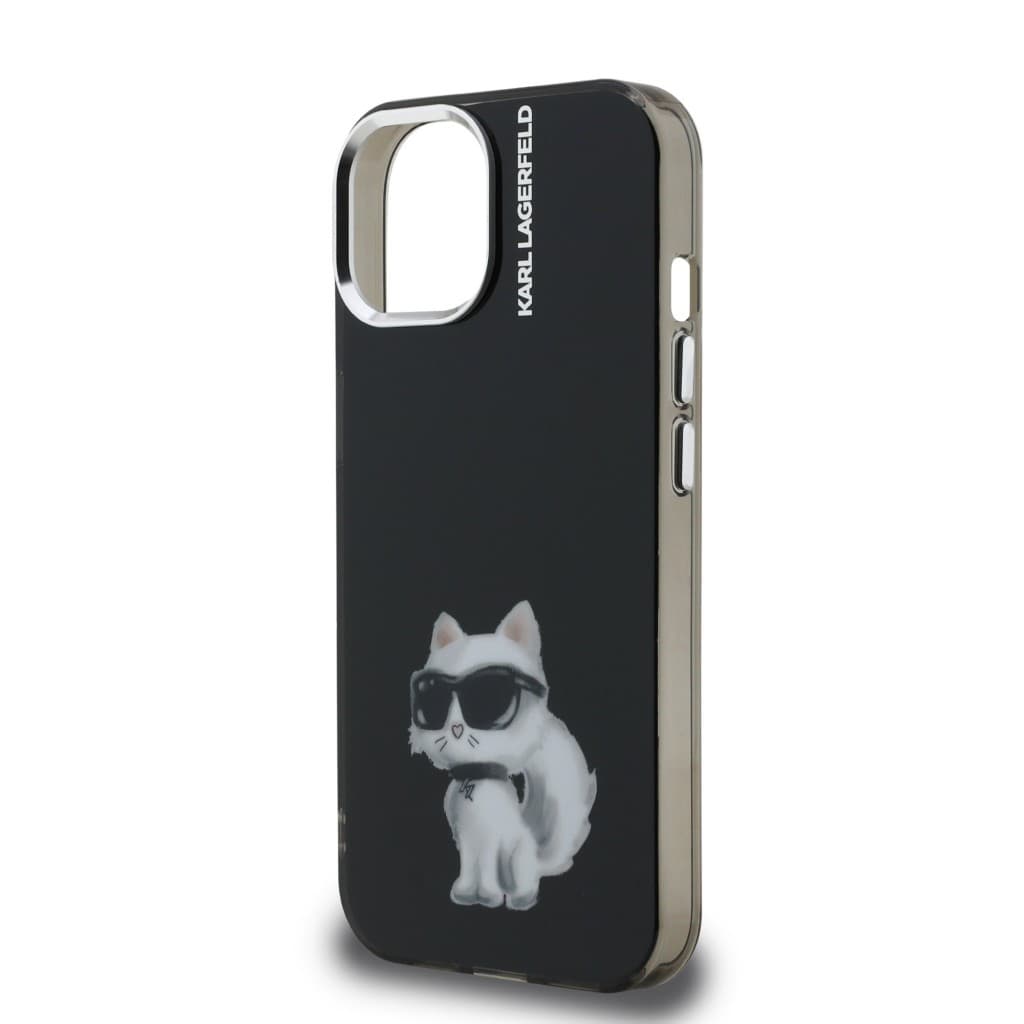 Zadní kryt Karl Lagerfeld IML Aquarelle Choupette pro iPhone 15 Black - náhled 5