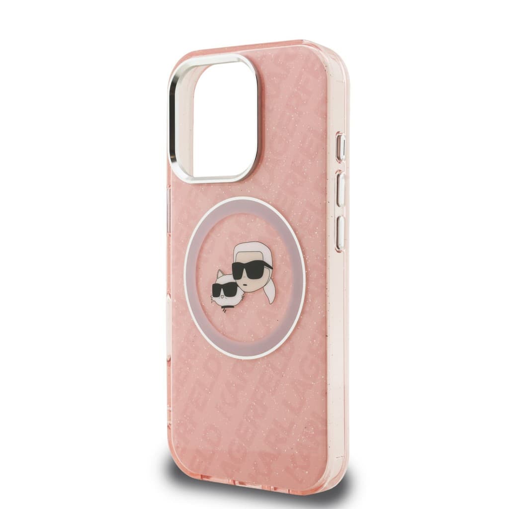 Zadní kryt Karl Lagerfeld IML K&amp;CH Heads Repeated Logo MagSafe pro iPhone 16 Pro Max Pink - náhled 5