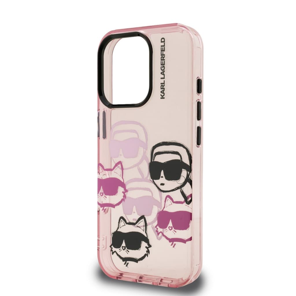 Zadní kryt Karl Lagerfeld IML Multi K&amp;CH Heads pro iPhone 16 Pro Pink - náhled 5