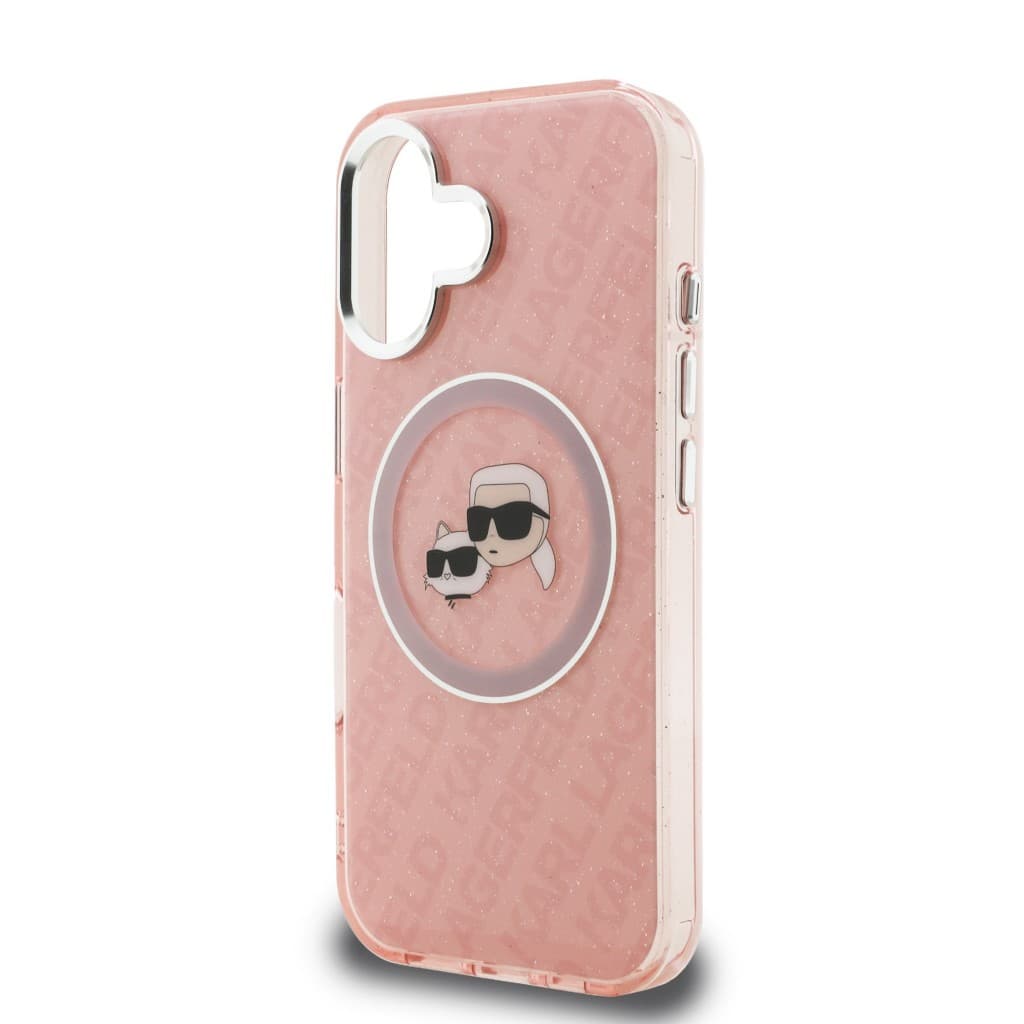Zadní kryt Karl Lagerfeld IML K&amp;CH Heads Repeated Logo MagSafe pro iPhone 16 Pink - náhled 5