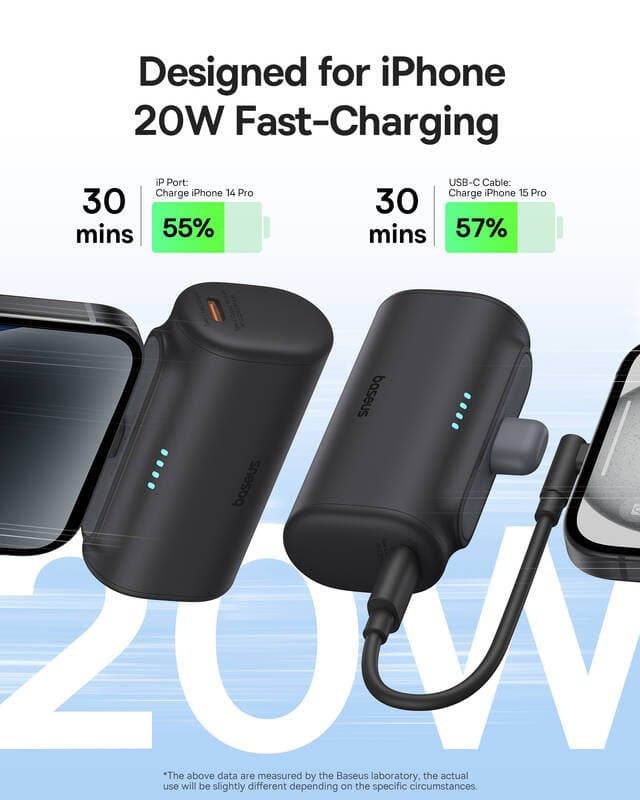 Powerbanka Baseus Compact (IP Edition) 20W Fast Charge USB-C 5000mAh Cluster Black - náhled 5