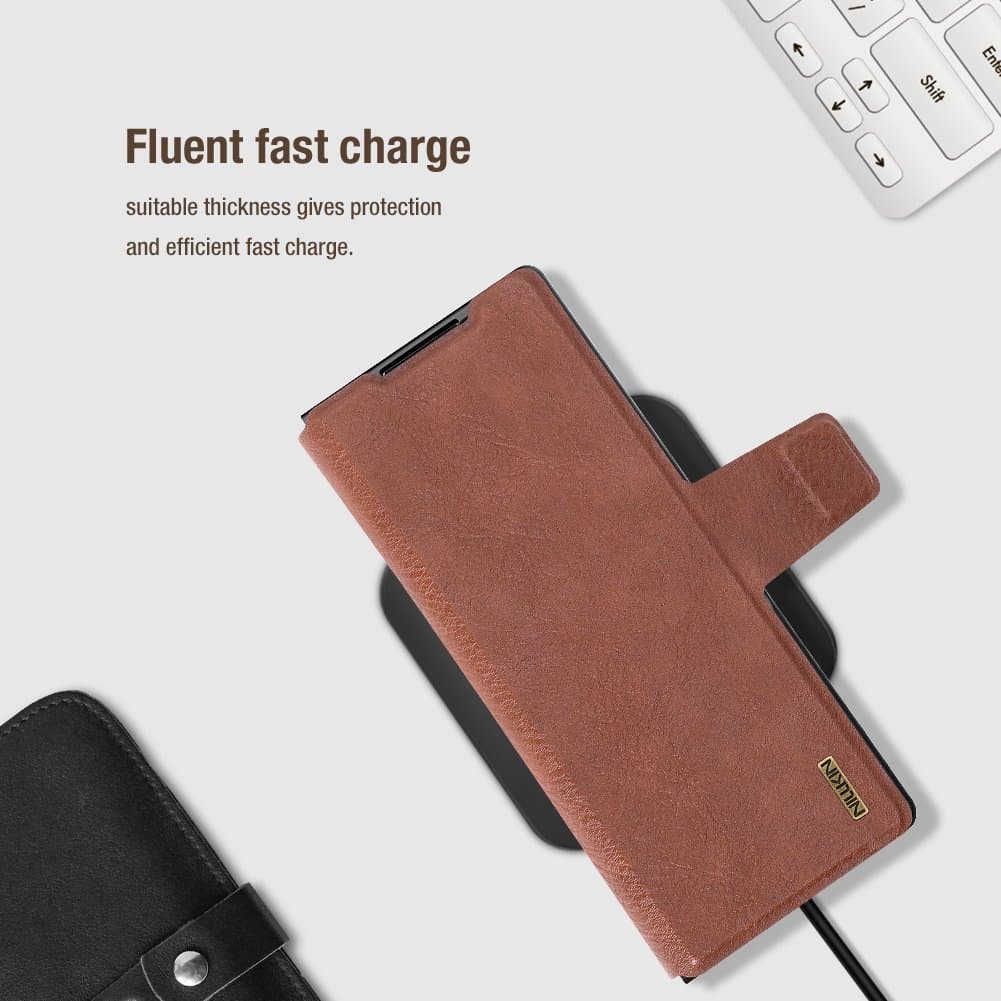Knížkové pouzdro Nillkin Aoge pro Samsung Galaxy Z Fold 7 Brown - náhled 5