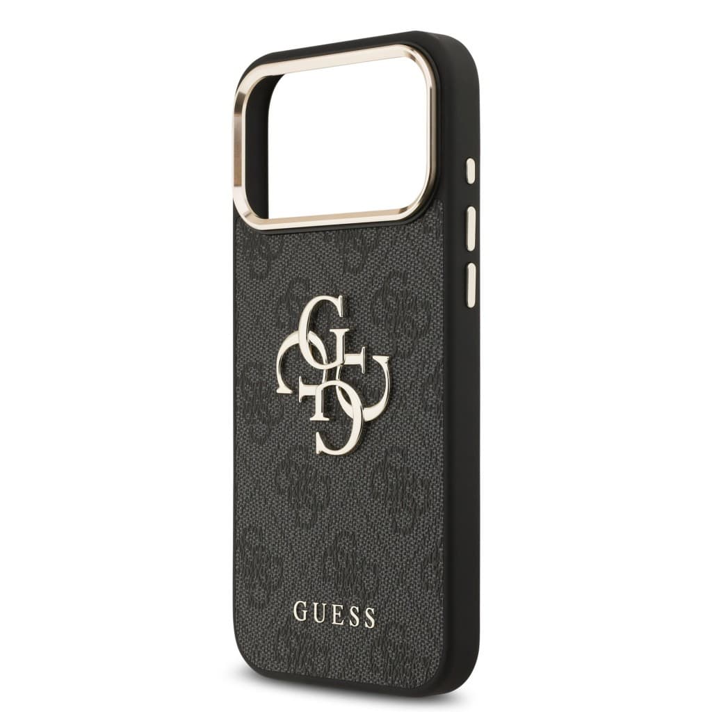Zadní kryt Guess PU Leather 4G Metal Logo Gold Frame MagSafe pro iPhone 17 Pro Max Black - náhled 5