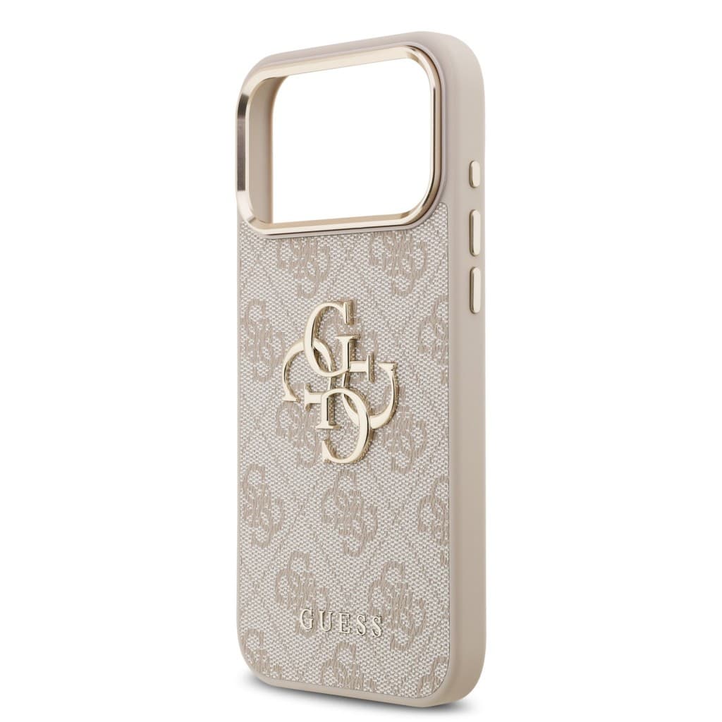 Zadní kryt Guess PU Leather 4G Metal Logo Gold Frame MagSafe pro iPhone 17 Pro Max Pink - náhled 5