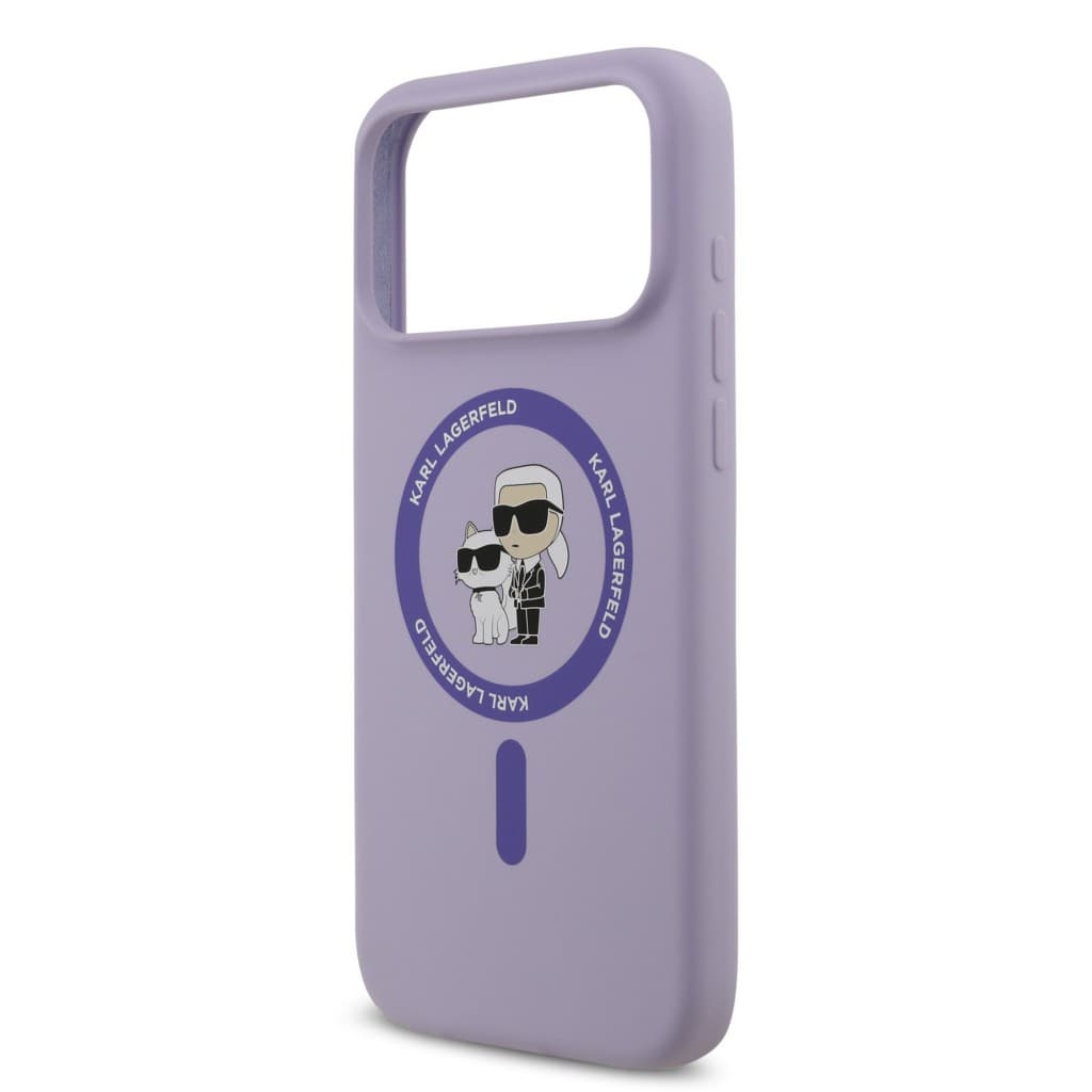 Zadní kryt Karl Lagerfeld Liquid Silicone Karl and Choupette MagSafe pro iPhone 17 Pro Max Purple - náhled 5