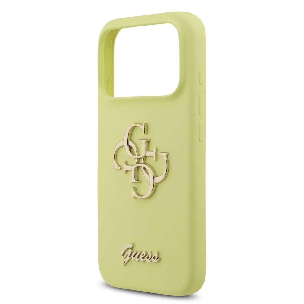 Zadní kryt Guess Liquid Silicone 4G Metal Logo pro iPhone 17 Pro Yellow - náhled 5