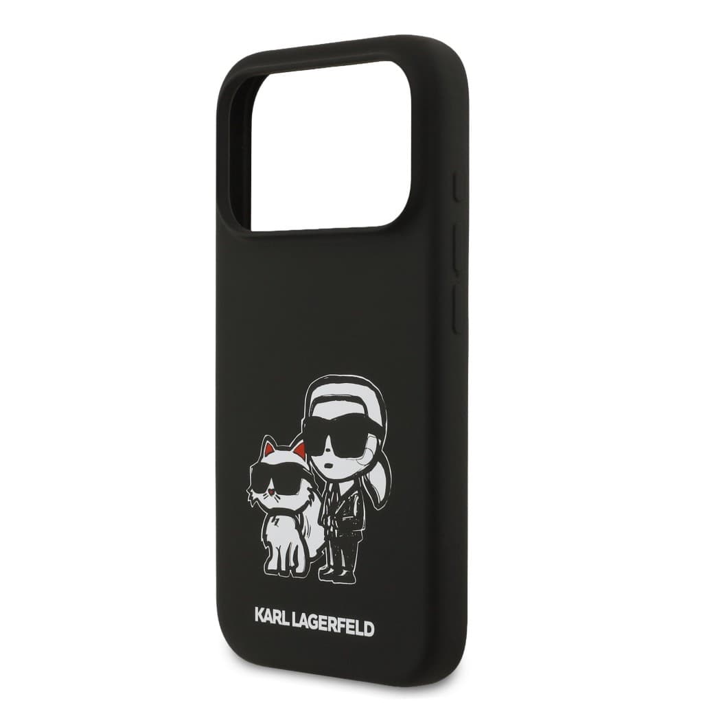 Zadní kryt Karl Lagerfeld Liquid Silicone K&amp;CH Sketch MagSafe pro iPhone 17 Pro Black - náhled 5