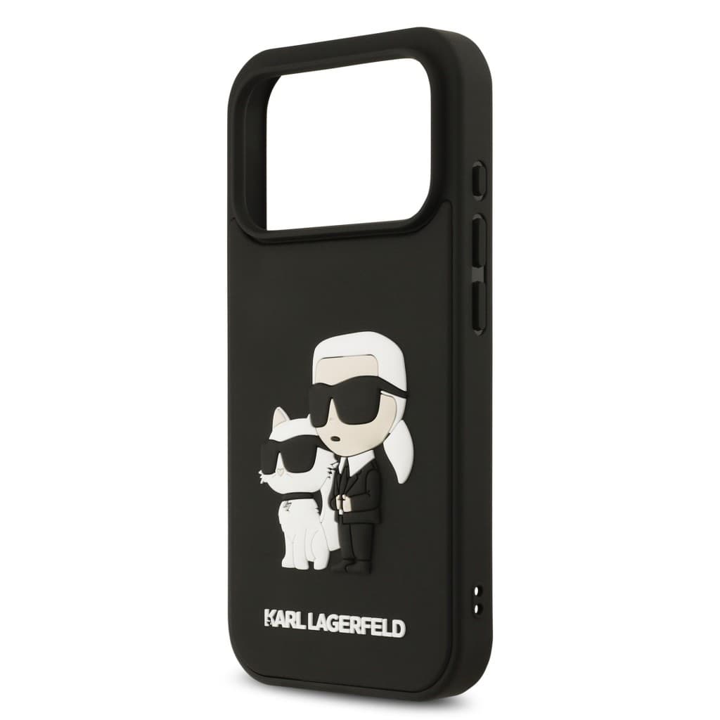 Zadní kryt Karl Lagerfeld 3D Rubber Karl and Choupette pro iPhone 17 Pro Black - náhled 5