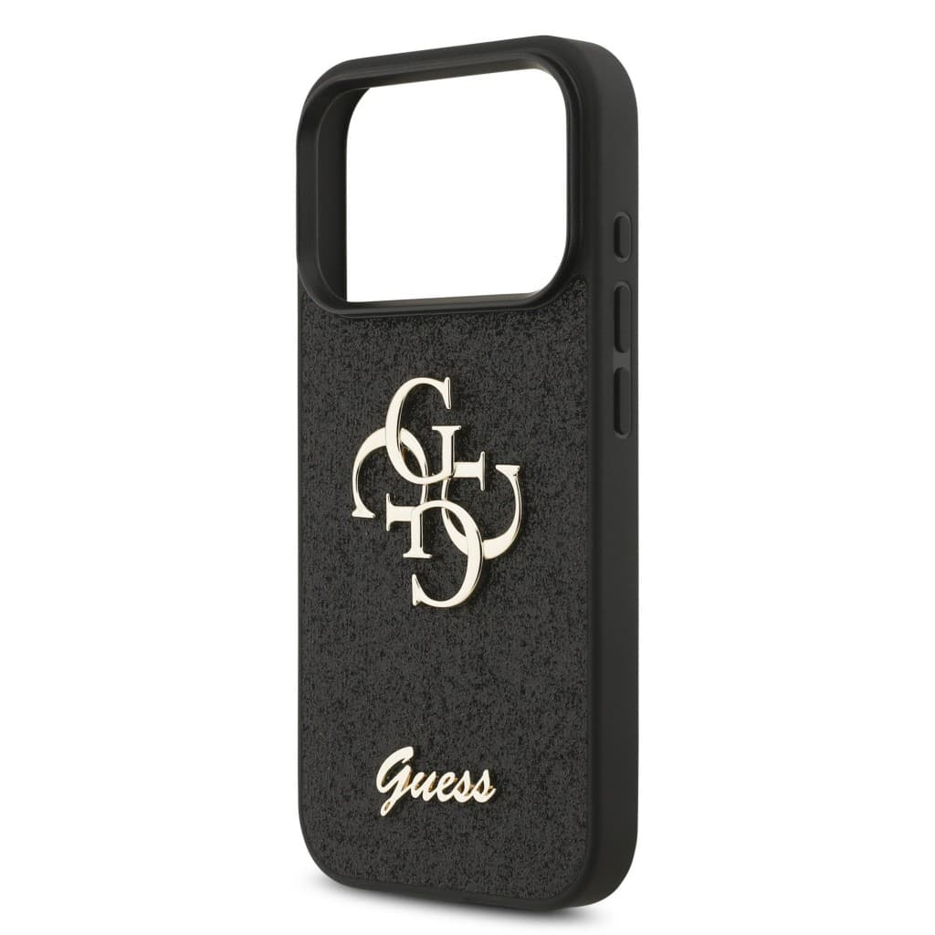 Zadní kryt Guess PU Fixed Glitter 4G Metal Logo pro iPhone 17 Pro Black - náhled 5