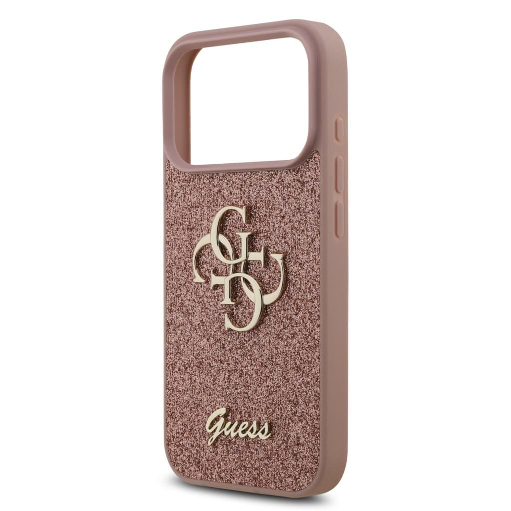 Zadní kryt Guess PU Fixed Glitter 4G Metal Logo pro iPhone 17 Pro Pink - náhled 5