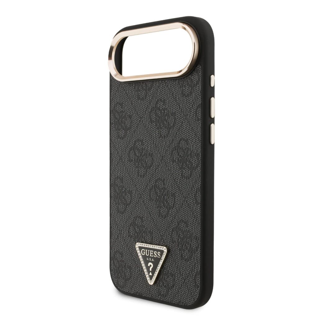Zadní kryt Guess PU Leather 4G Triangle Logo Gold Frame MagSafe pro iPhone 17 Air Black - náhled 5