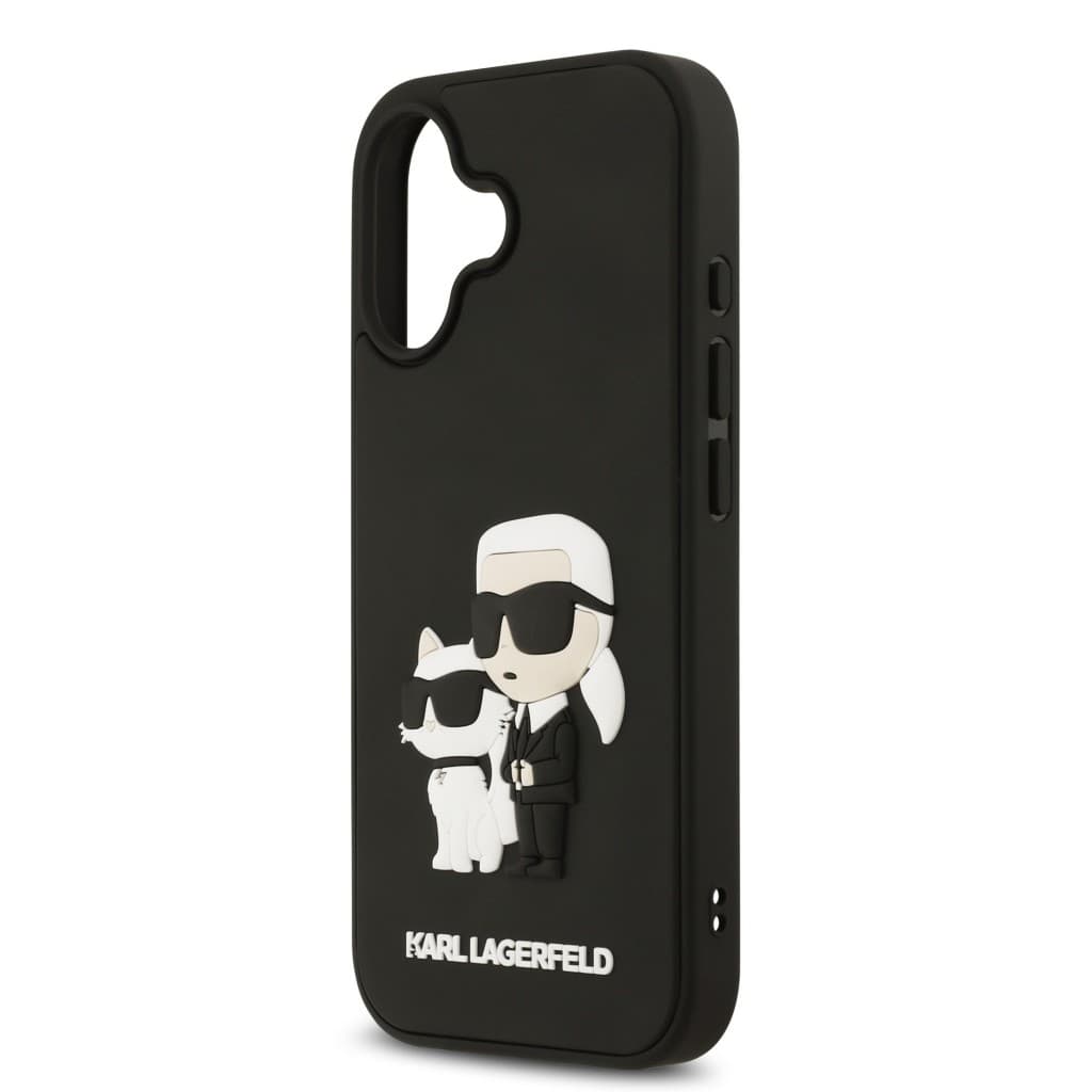 Zadní kryt Karl Lagerfeld 3D Rubber Karl and Choupette pro iPhone 17 Black - náhled 5