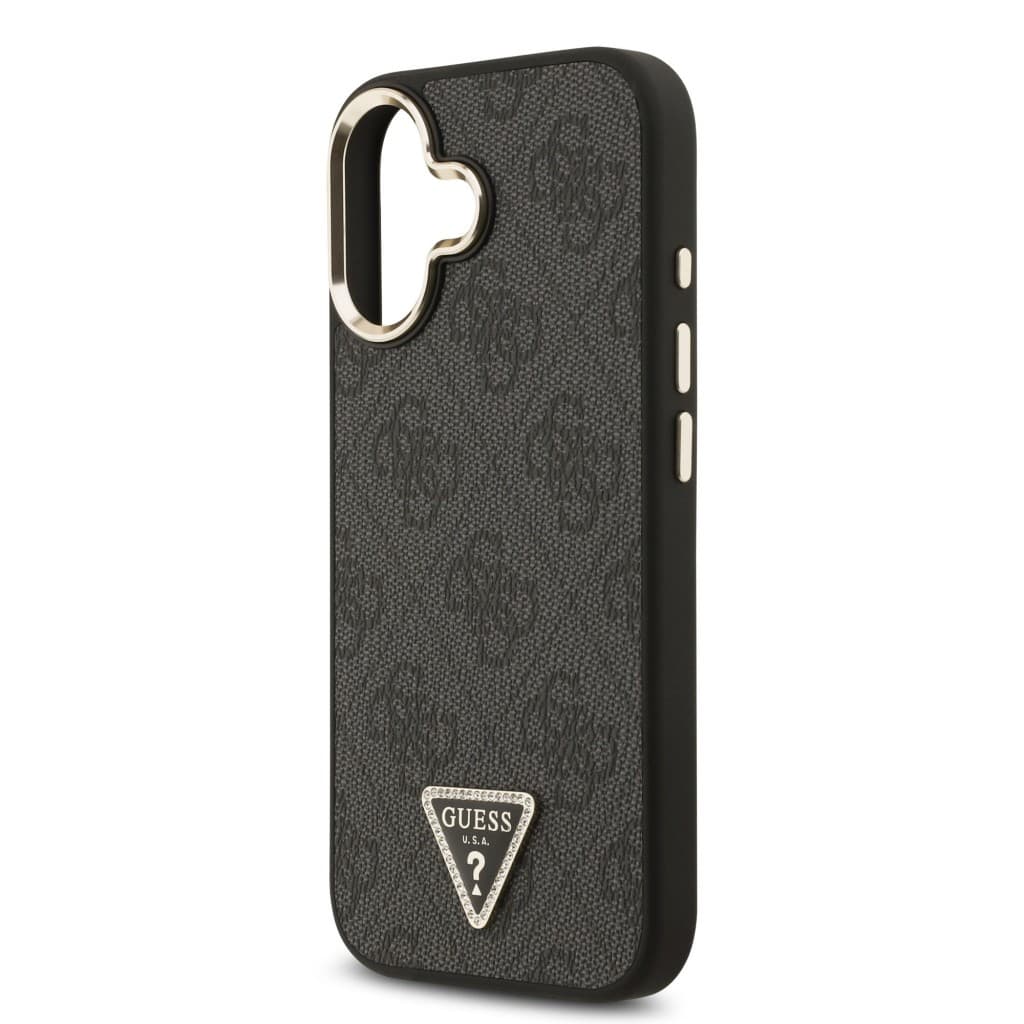Zadní kryt Guess PU Leather 4G Triangle Logo Gold Frame MagSafe pro iPhone 17 Black - náhled 5