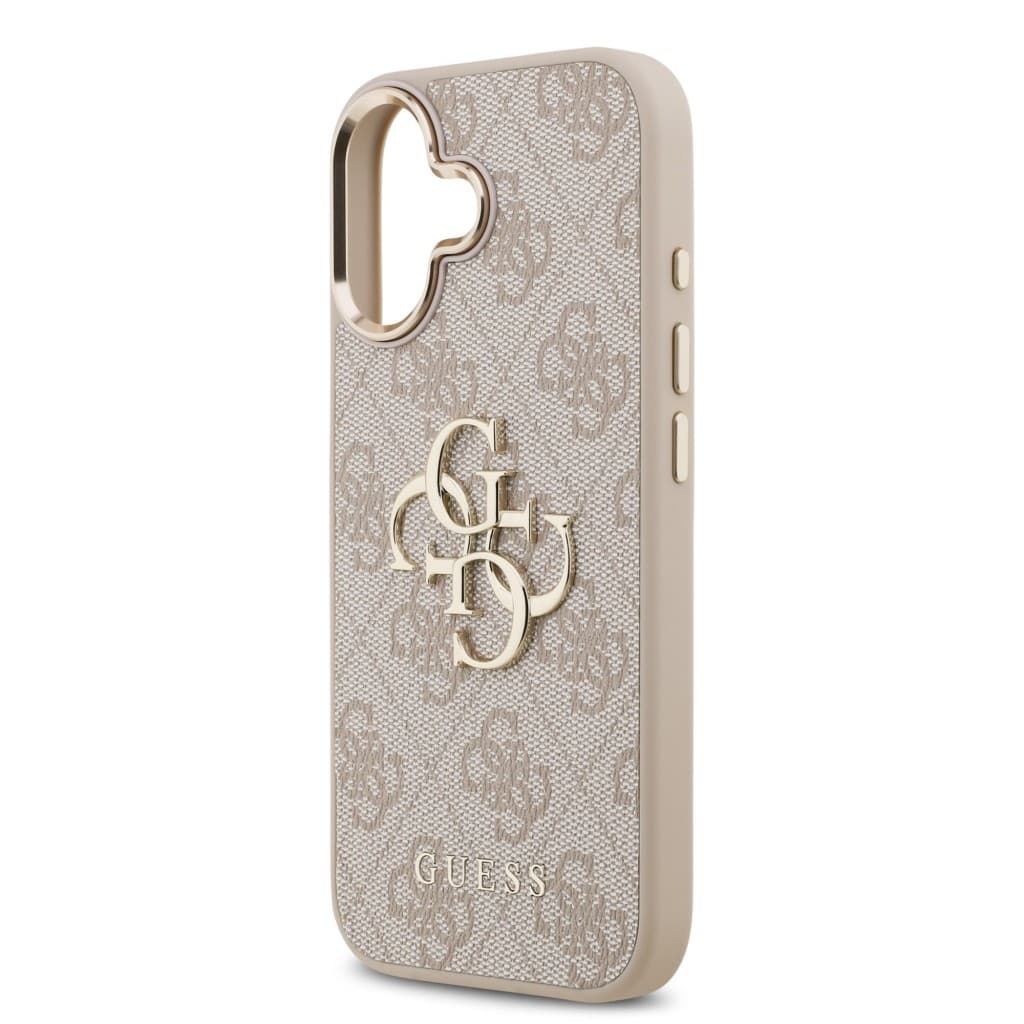 Zadní kryt Guess PU Leather 4G Metal Logo Gold Frame MagSafe pro iPhone 17 Pink - náhled 5