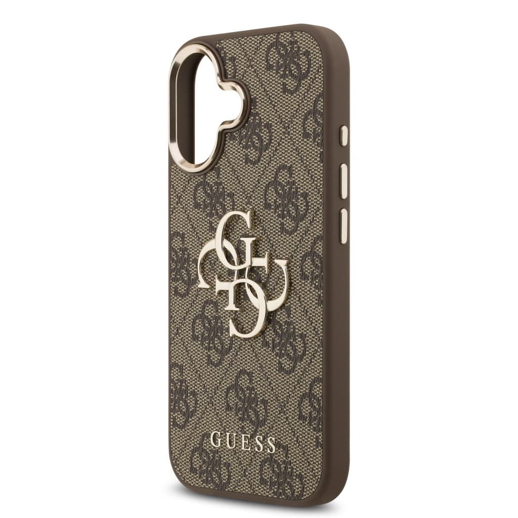 Zadní kryt Guess PU Leather 4G Metal Logo Gold Frame MagSafe pro iPhone 17 Brown - náhled 5