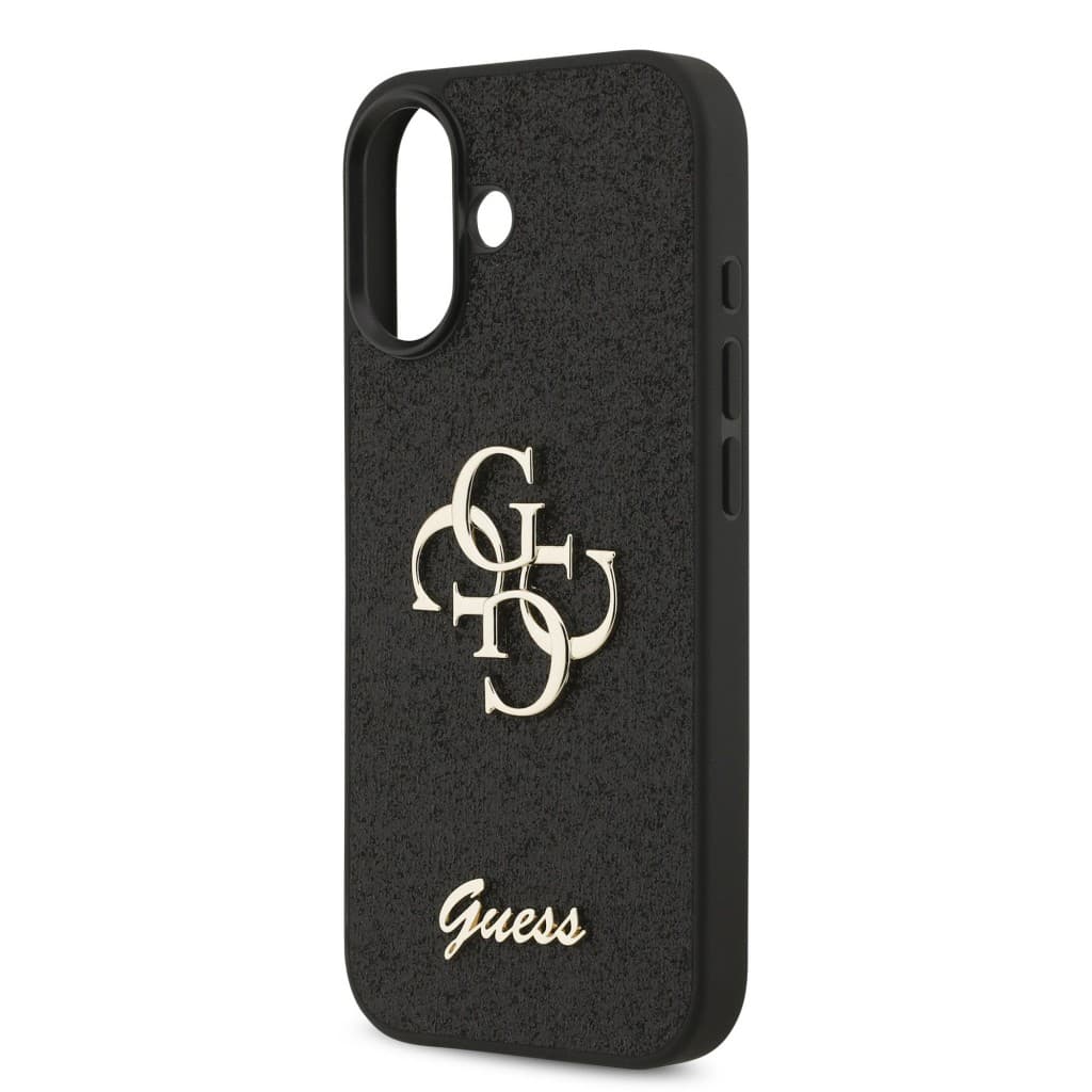 Zadní kryt Guess PU Fixed Glitter 4G Metal Logo pro iPhone 17 Black - náhled 5
