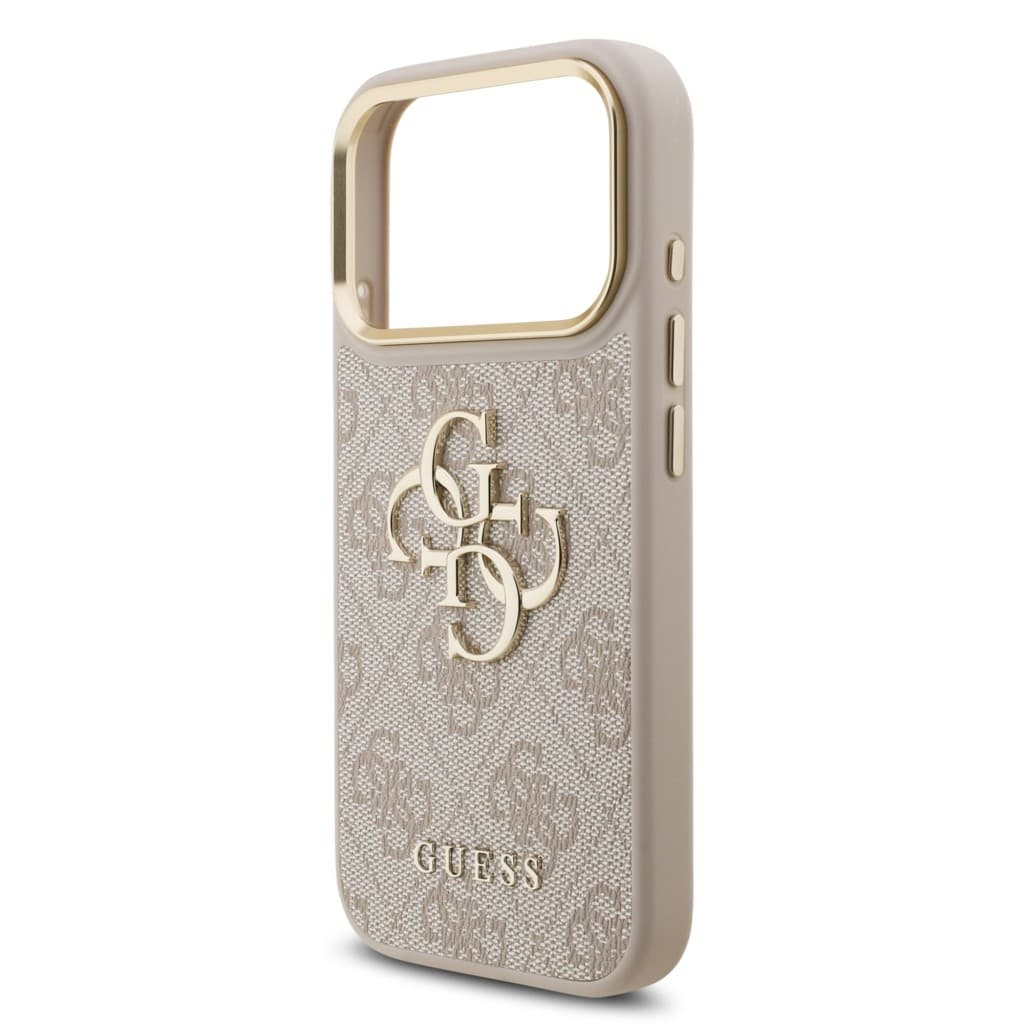Zadní kryt Guess PU Leather 4G Metal Logo Gold Frame MagSafe pro iPhone 17 Pro Pink - náhled 5